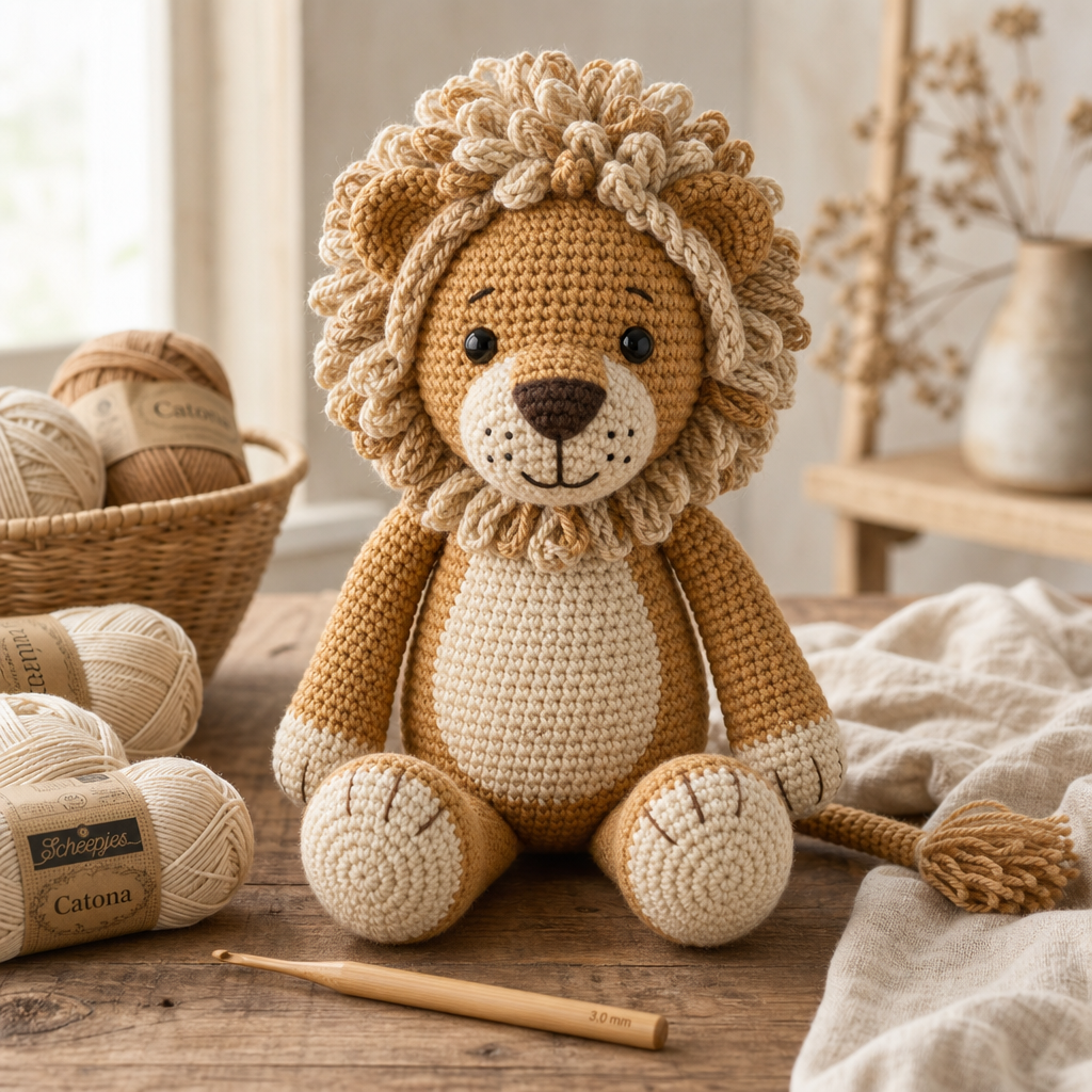 Leeuw Lowie Haken: Amigurumi Leeuw met Lussteek Manen Stap voor Stap