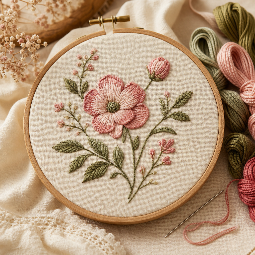 Borduren met een Borduurring: Bloemmotief Stap voor Stap