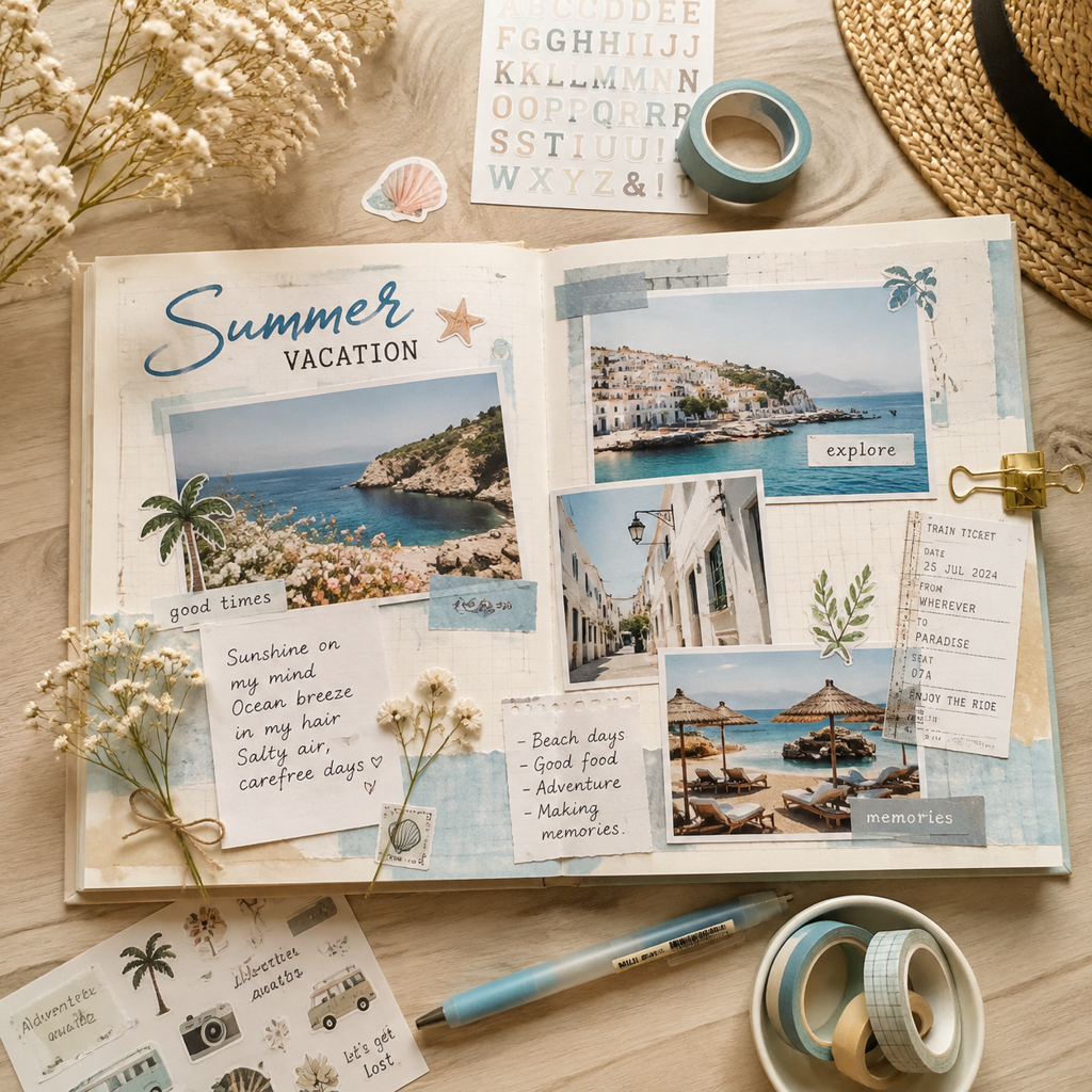 Een Zomervakantie-Scrapbookpagina Maken: Herinneringen Vastleggen Stap voor Stap