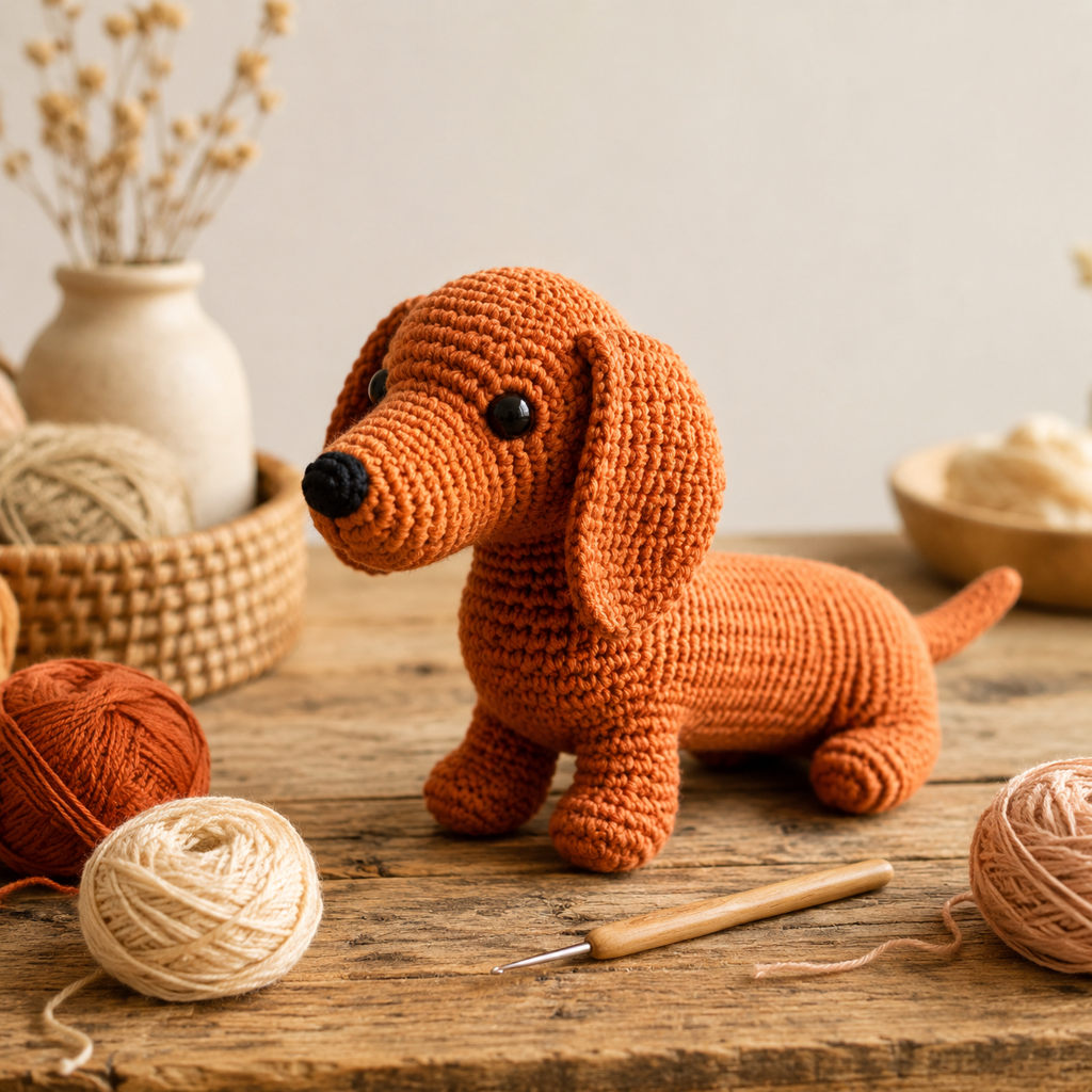 Teckeltje Sam haken: gratis amigurumi-patroon voor beginners