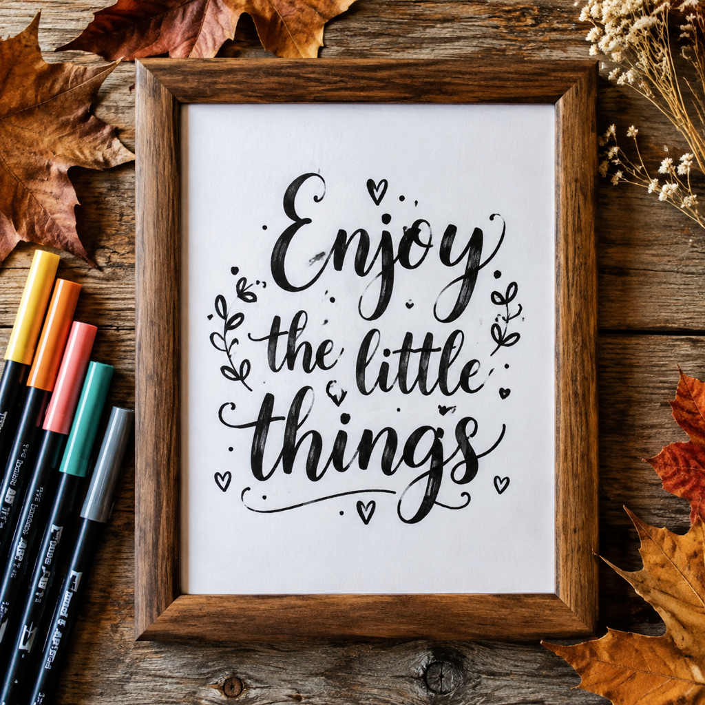 Brushpen lettering voor beginners: je eerste handgeletterde quote in een lijstje