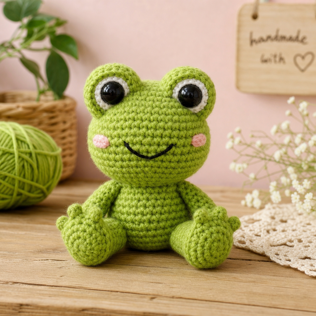 Gehaakte Kikker Haken: Amigurumi Patroon voor Beginners
