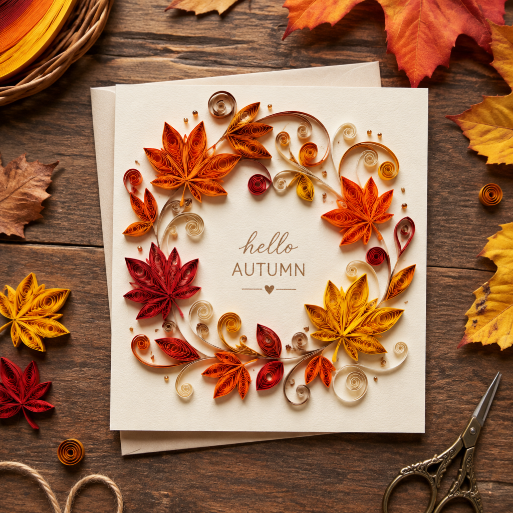 Herfstkaart Maken met Quilling: Gekruld Papierfiligree voor Beginners