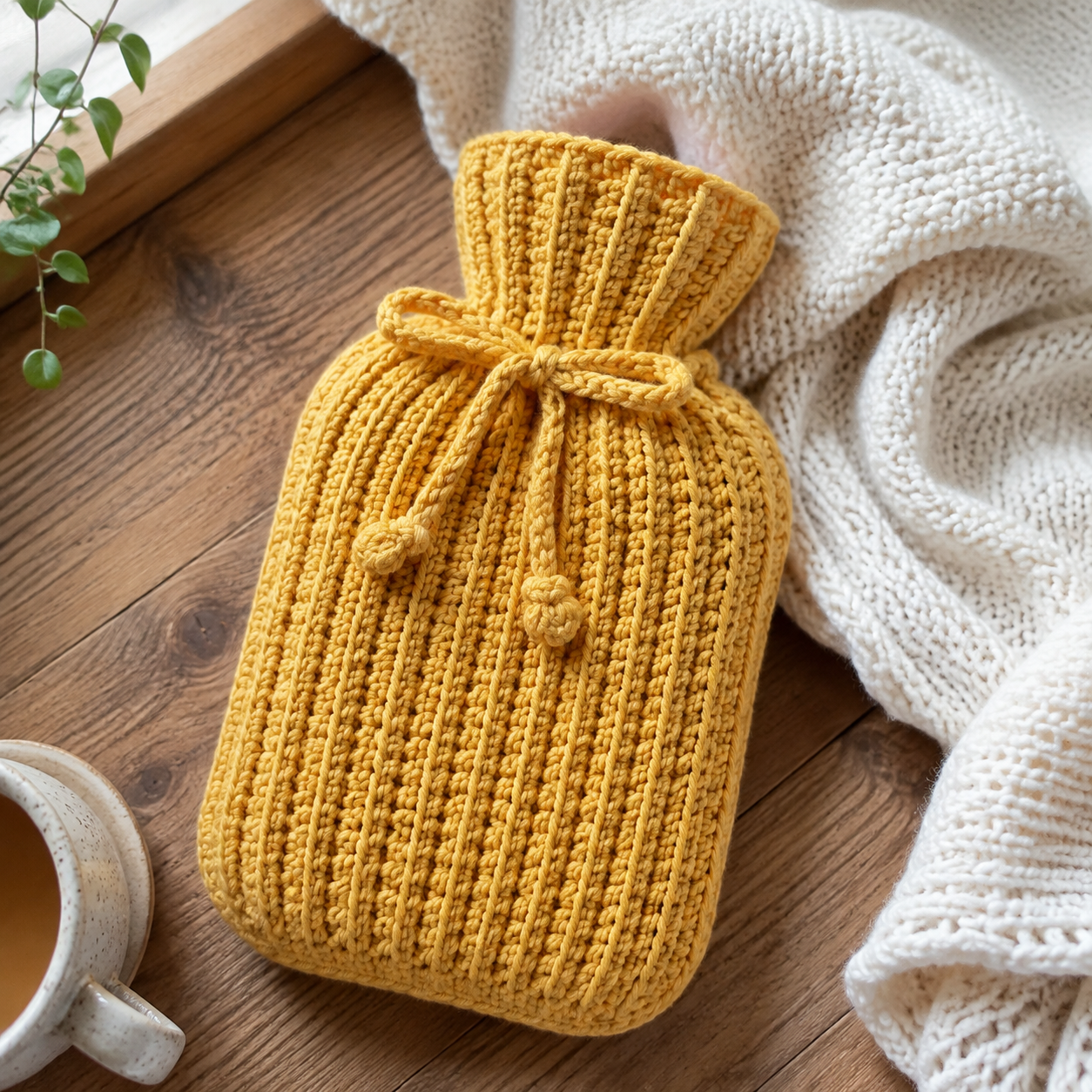 Kruikenhoes Haken voor Beginners: Warme Kruikwarmer met Trekkoord