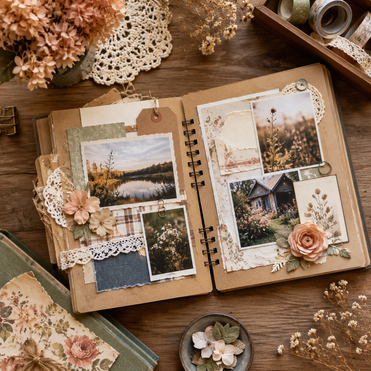 Scrapbook Dubbele Pagina Maken met Foto's, Laagjes en Journaling: Rustige Beginnersgids