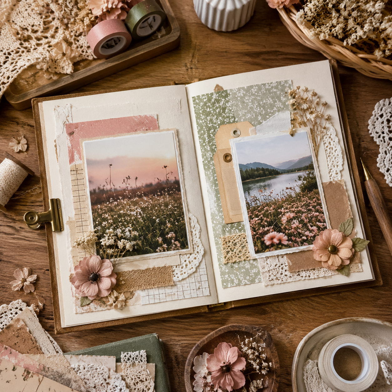Scrapbook Lay-out Maken met Stansfiguren en Laagjes: Rustige Beginnersgids