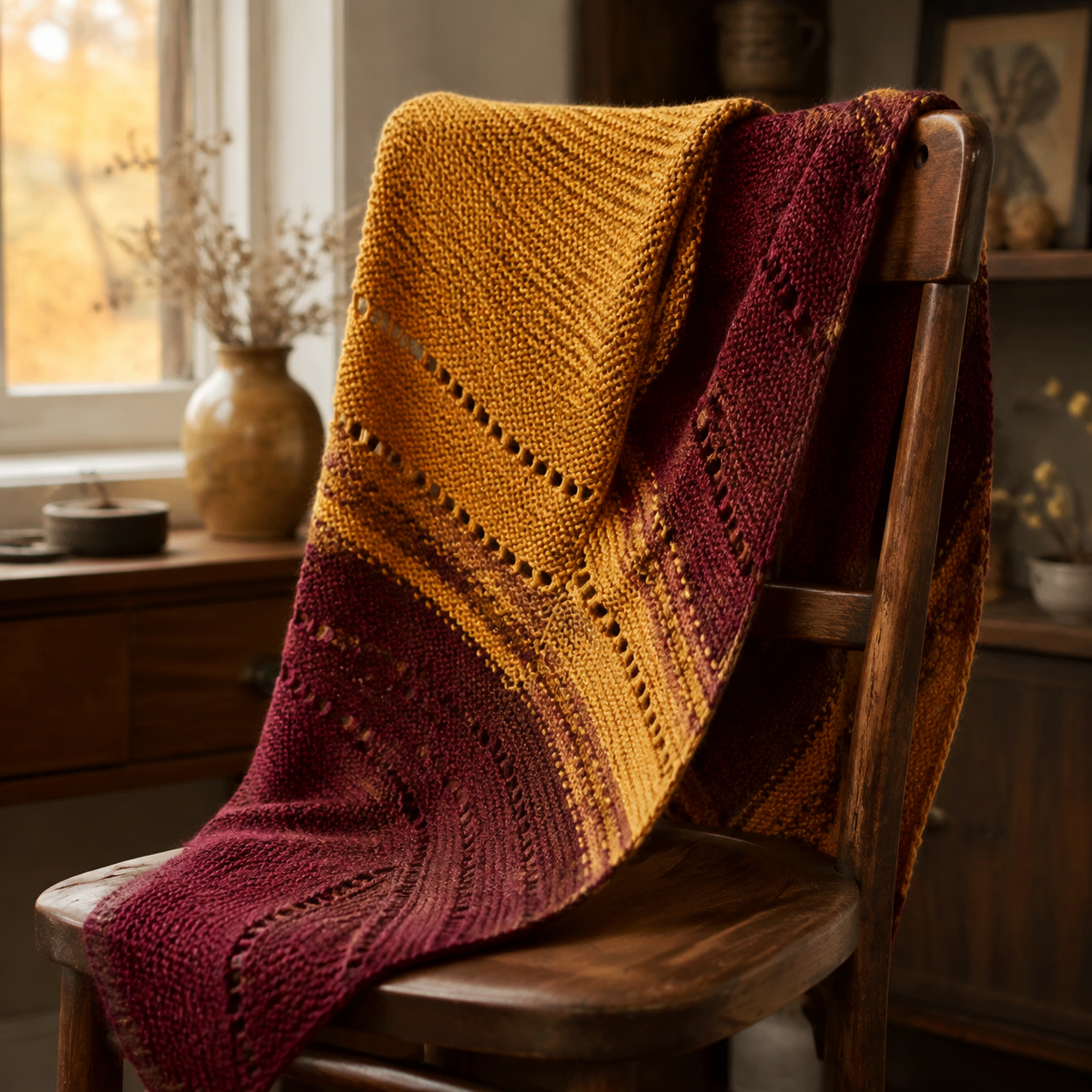 Stola breien voor beginners: een warme herfstomslagdoek in ribbelsteek