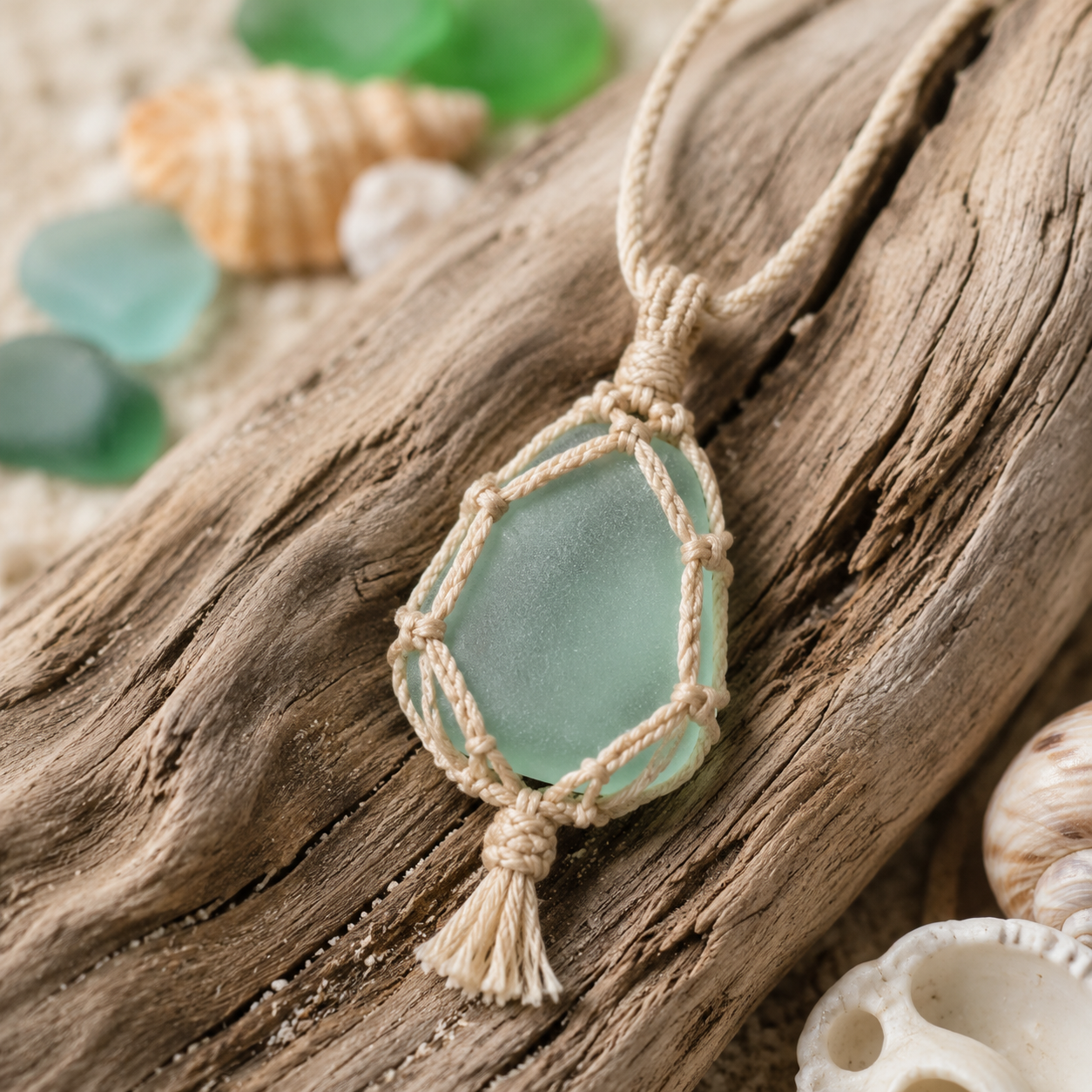 Zeeglas Hanger Maken met Macrame: Zomers Sieraad van Strandvondsten