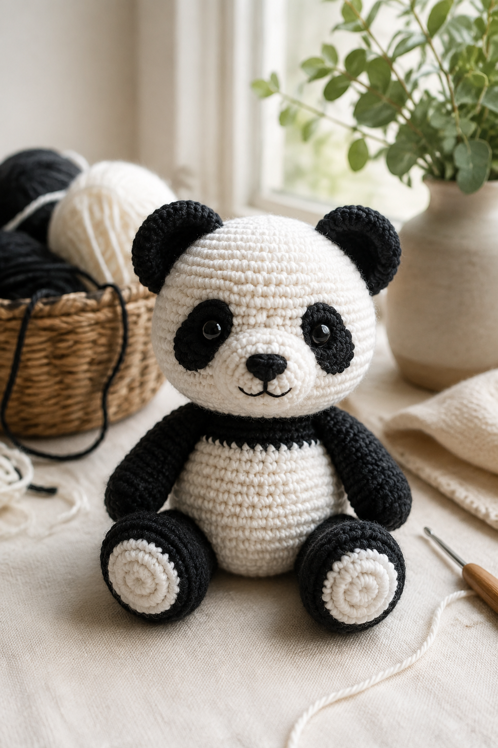 Gehaakte panda als amigurumi: een brongetrouwe werkwijze