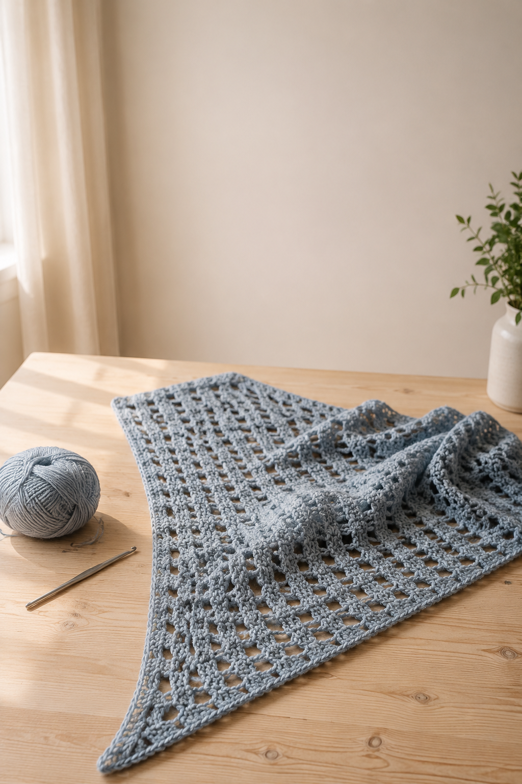 Gehaakte omslagdoek met grote ruiten: gratis patroon
