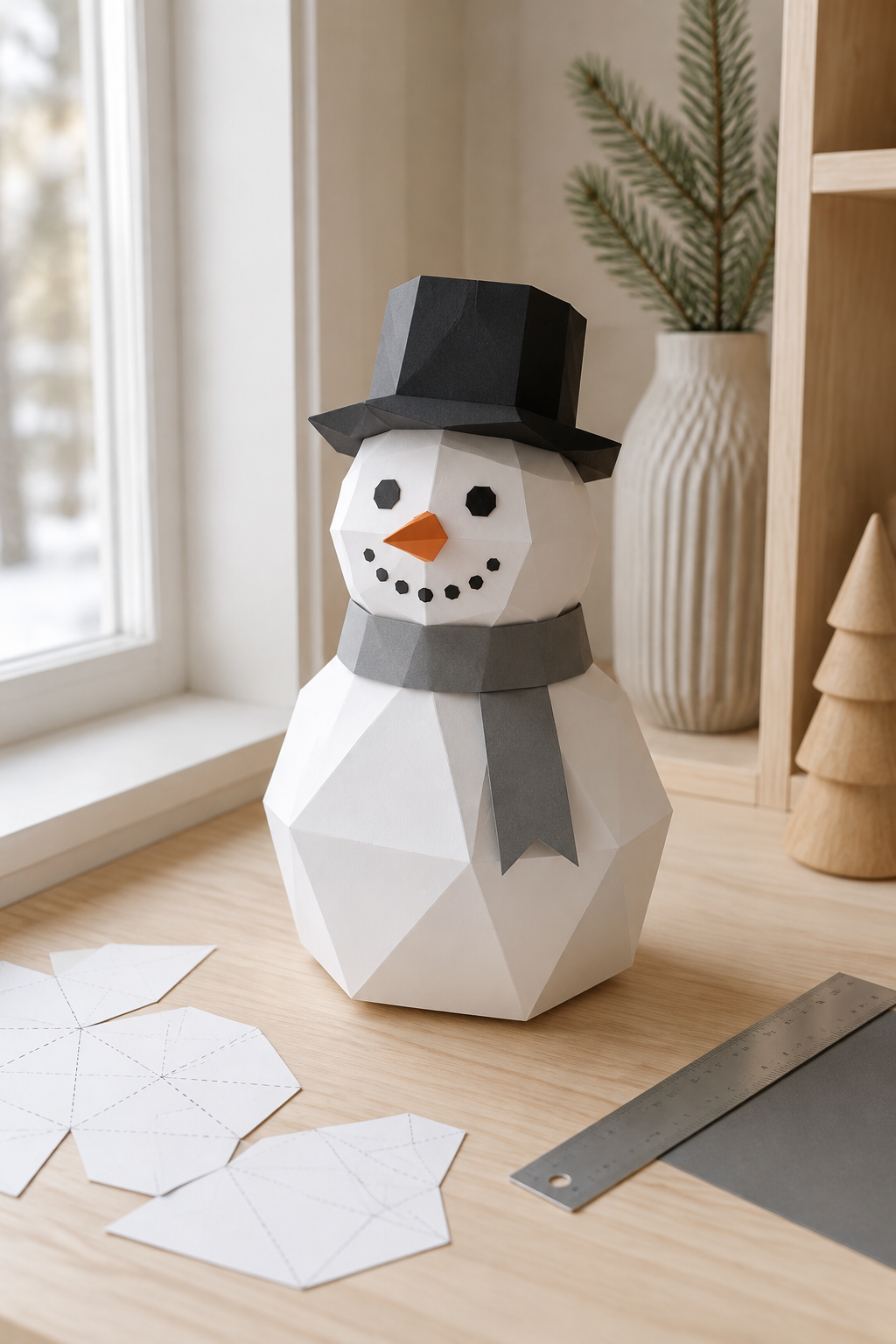 Papieren sneeuwman maken met gratis sjablonen