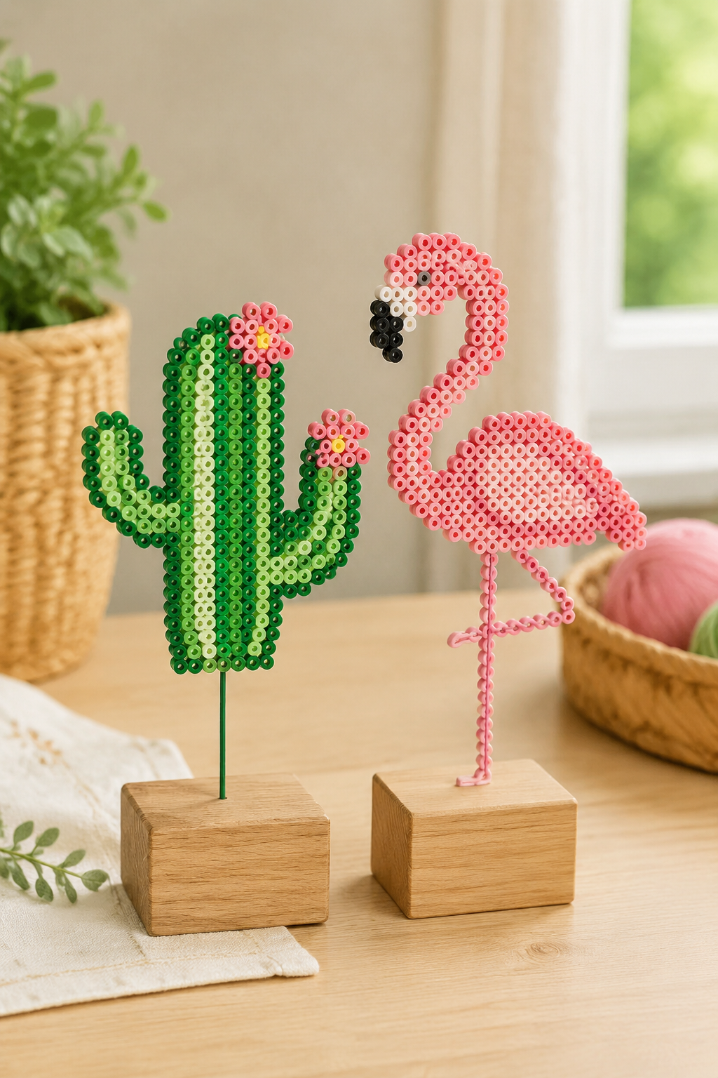 Cactus en flamingo maken met strijkkralen: gratis werkbeschrijving