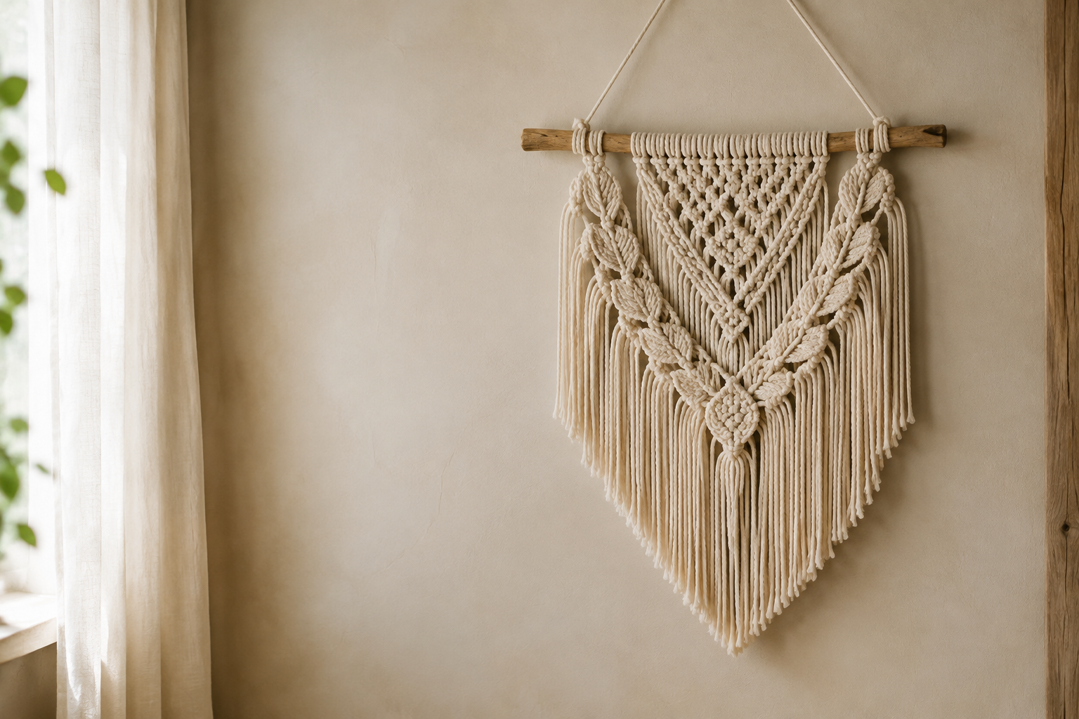 Macramé wandkleed IVY knopen: gratis Nederlands patroon