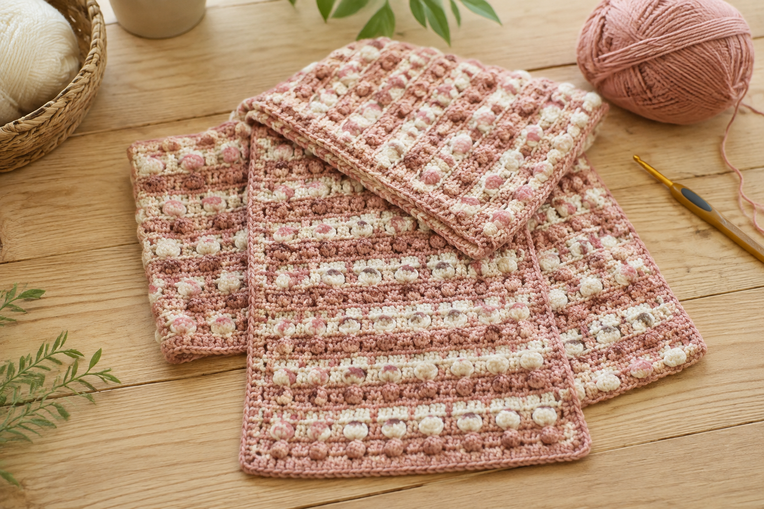 Fall in Love sjaal haken: gratis patroon met noppen