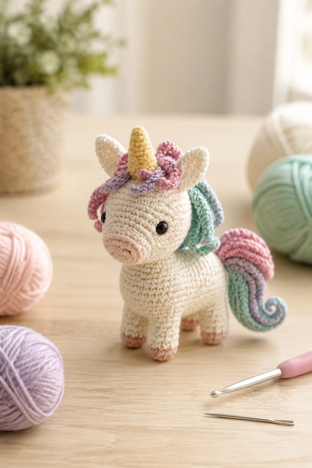 Mini-eenhoorn haken: gratis Nederlands amigurumipatroon