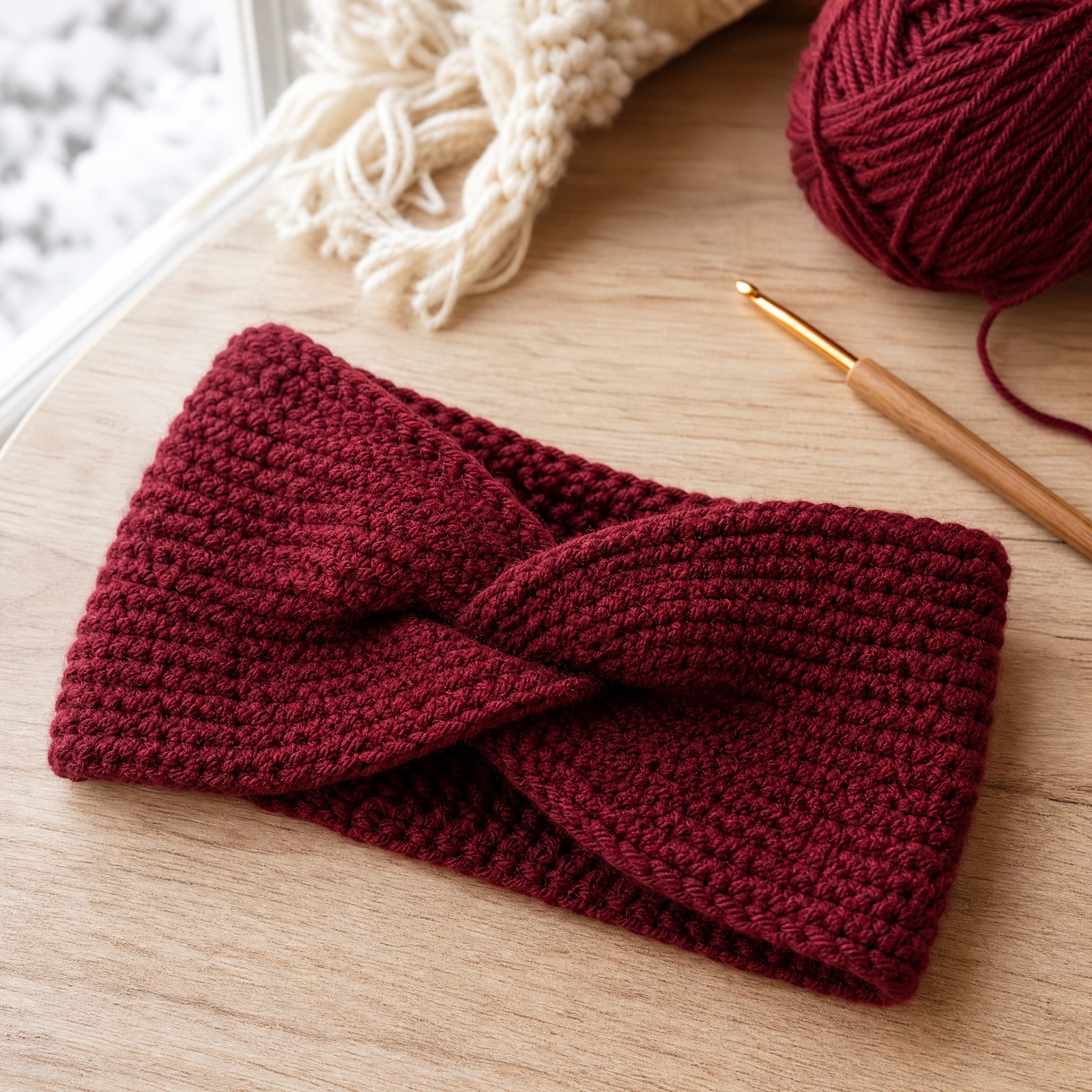 Hoofdband met twist haken: gratis patroon