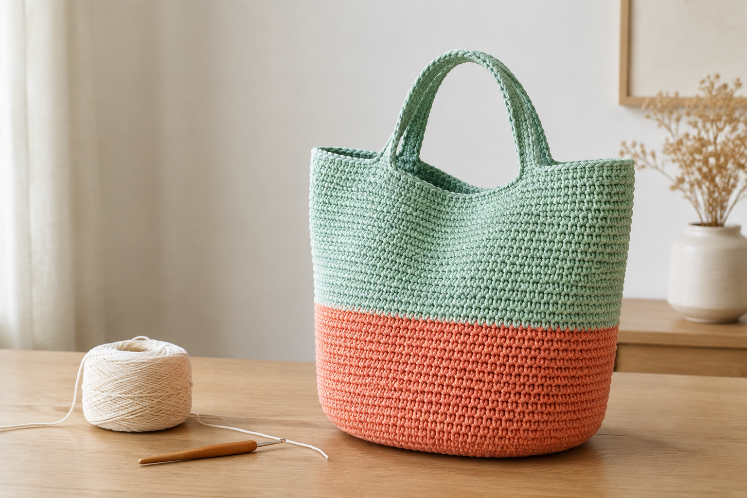 Spring-tasje haken: gratis patroon met Eco Barbante