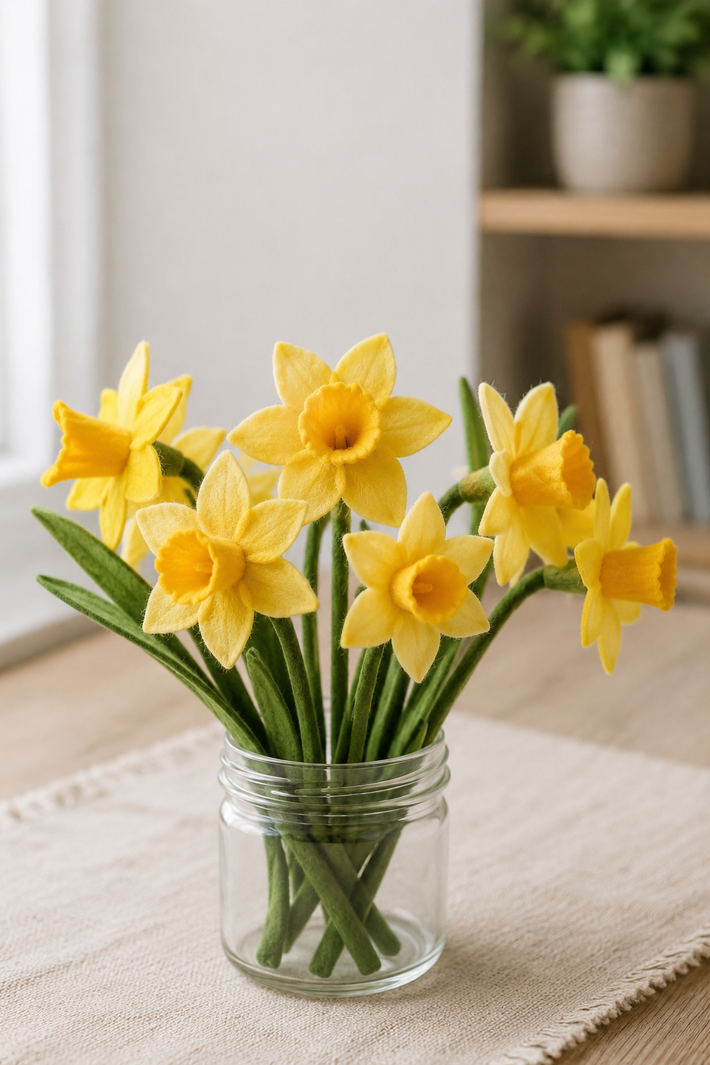 Vilten narcissen in een glazen potje maken