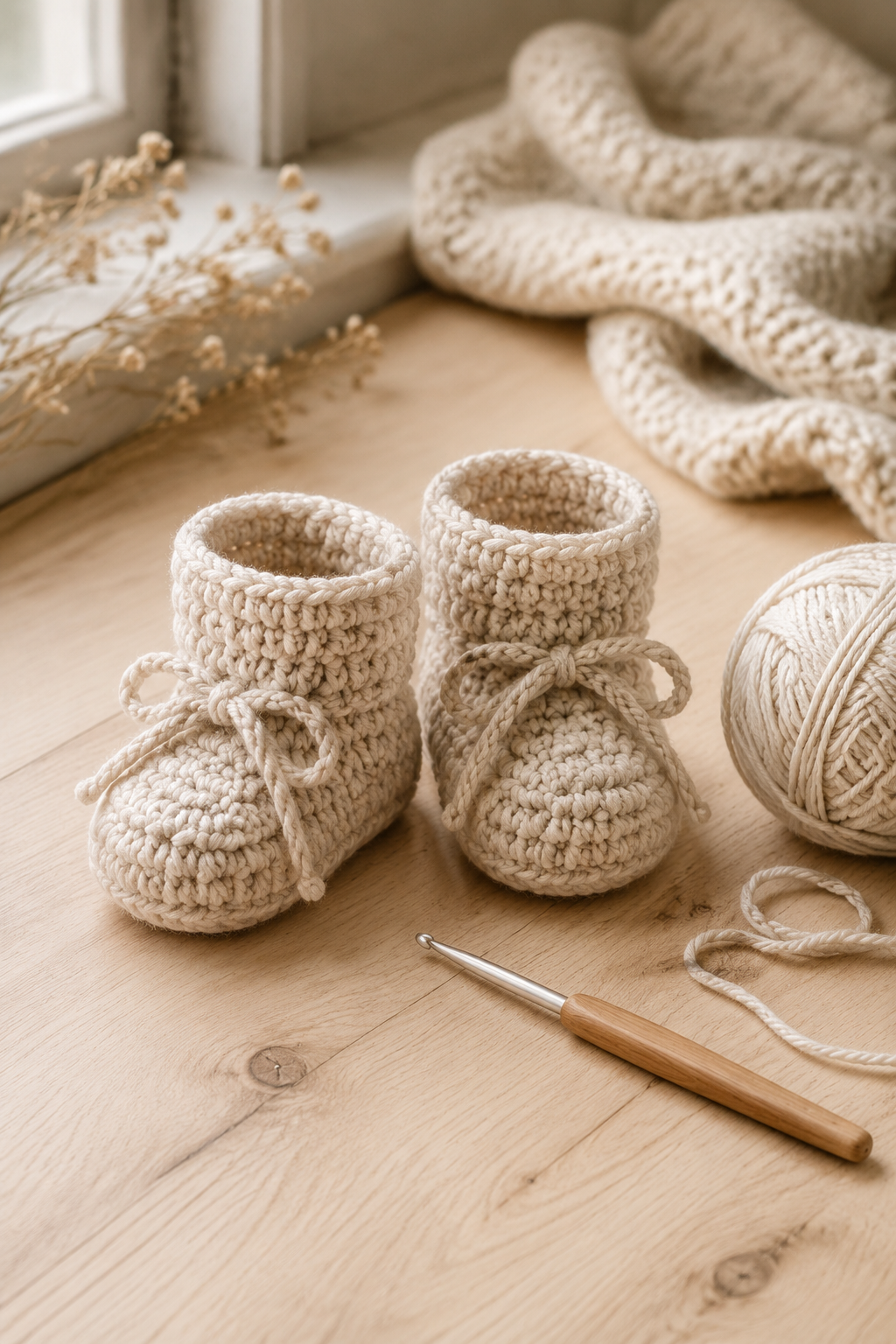 Babyslofjes haken voor 0-3 maanden: gratis Nederlands patroon