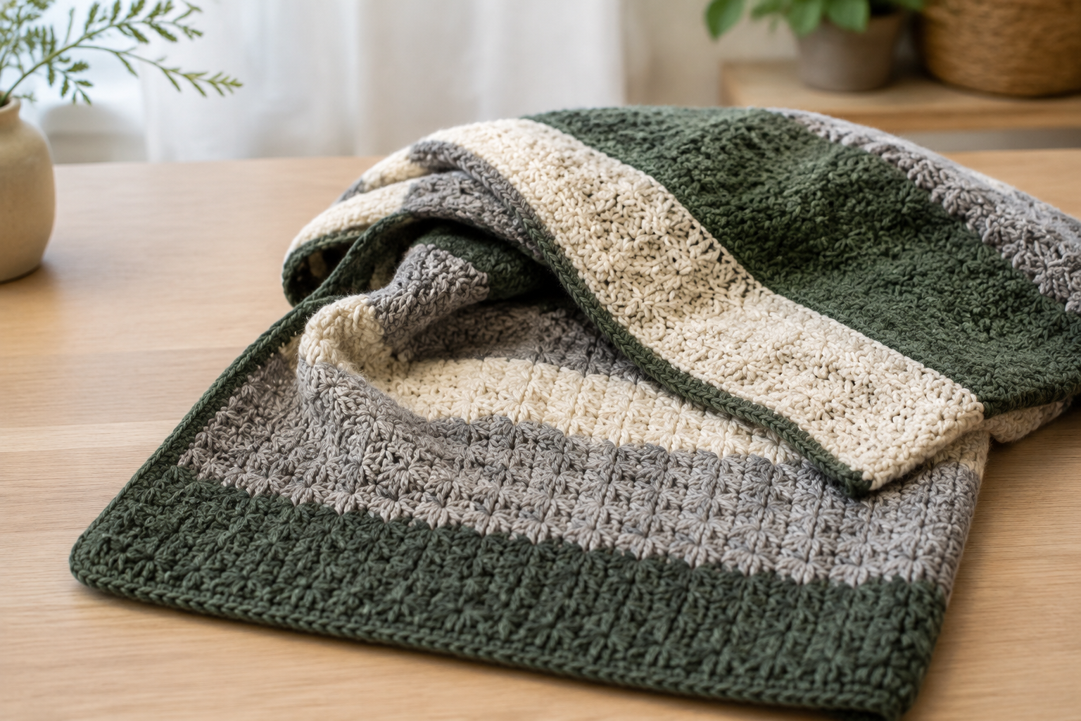 Green Nature deken haken: gratis Nederlands patroon