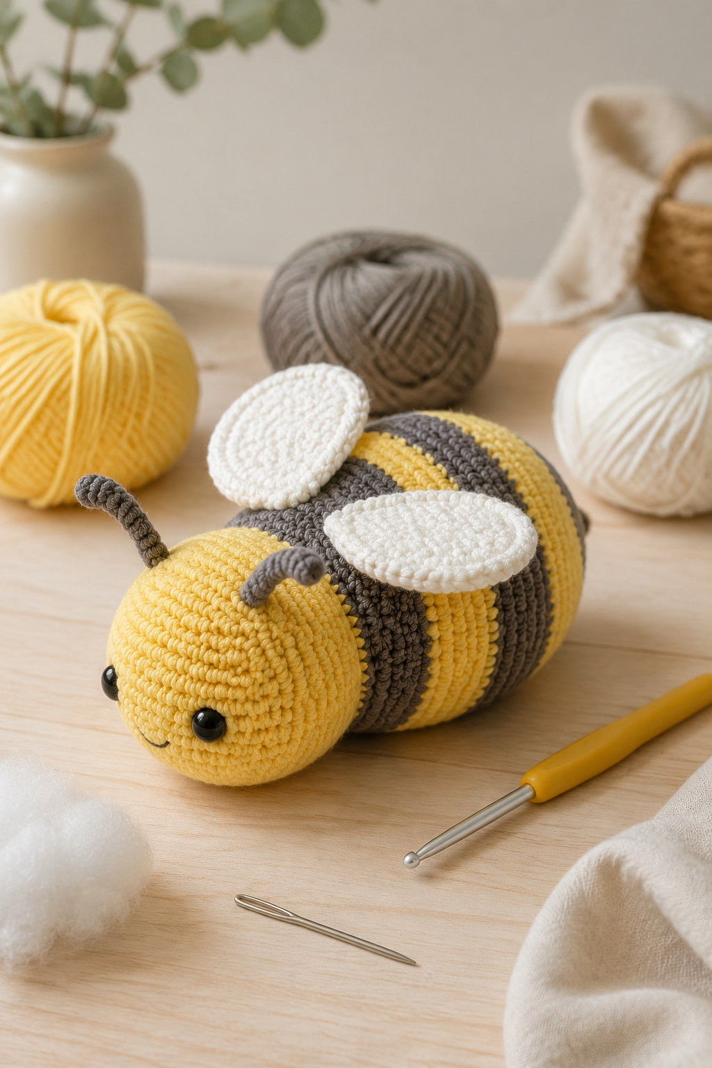 Gehaakte hommel maken: gratis Bumble Bee-project