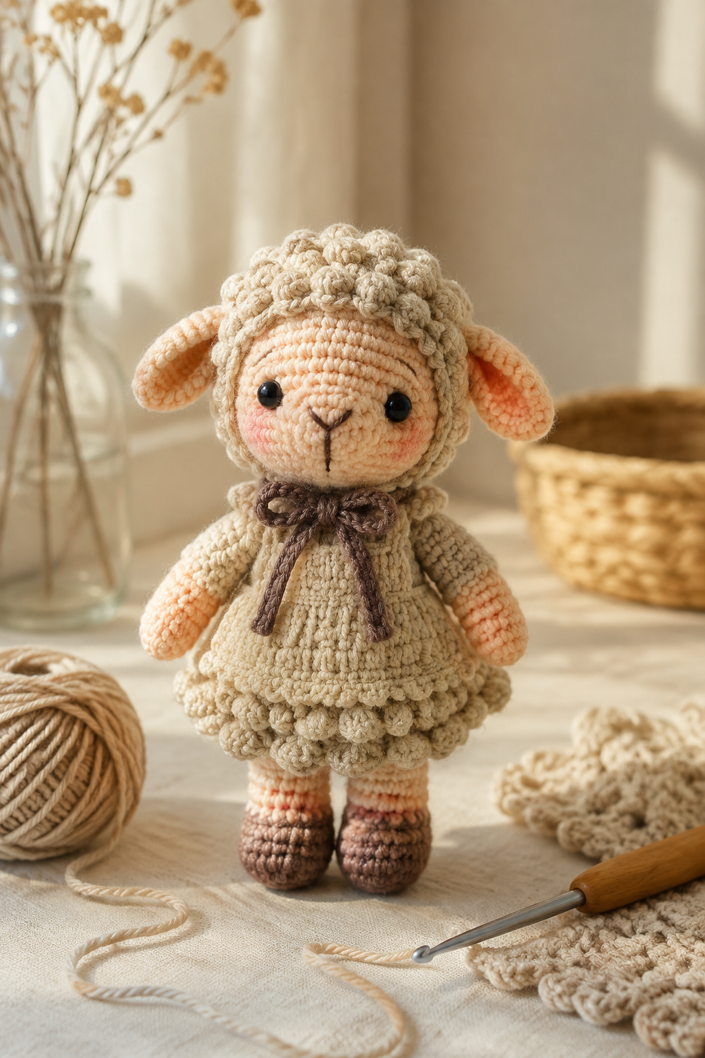 Bungel Schaap haken: gratis patroon voor een klein schaapje