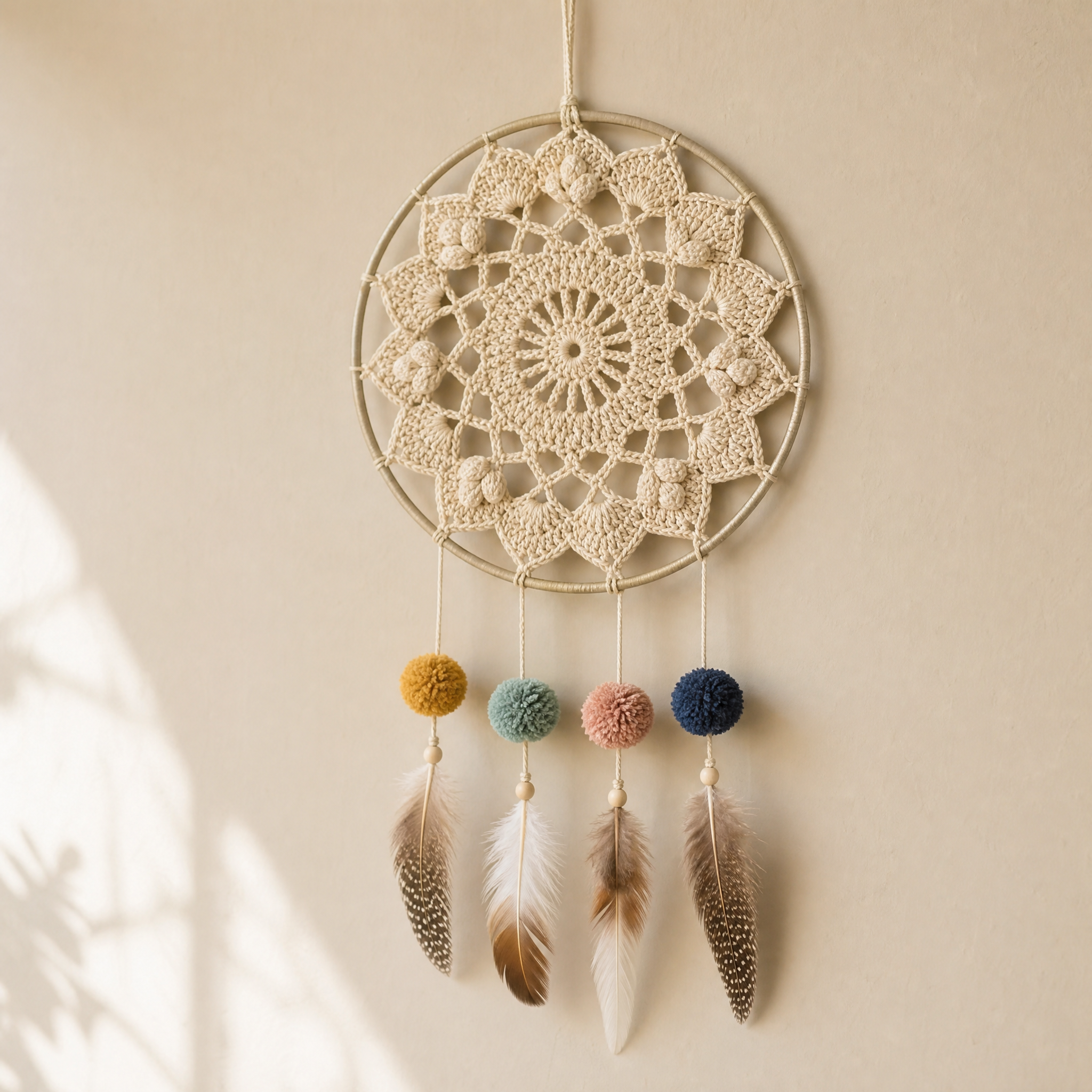 Gehaakte boho dromenvanger: gratis patroon